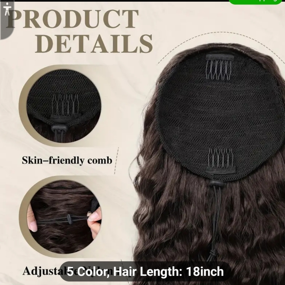 Drawstring long extension ponytail - Picture 2 of 3
